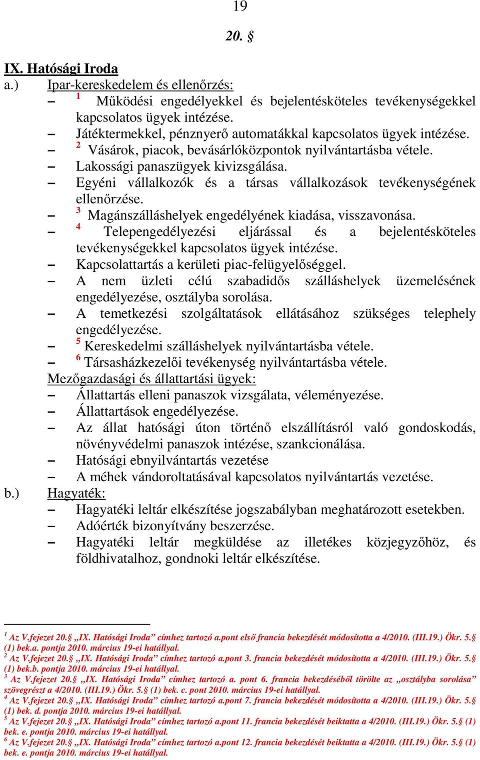 Egyéni vállalkozók és a társas vállalkozások tevékenységének ellenőrzése. 3 Magánszálláshelyek engedélyének kiadása, visszavonása.