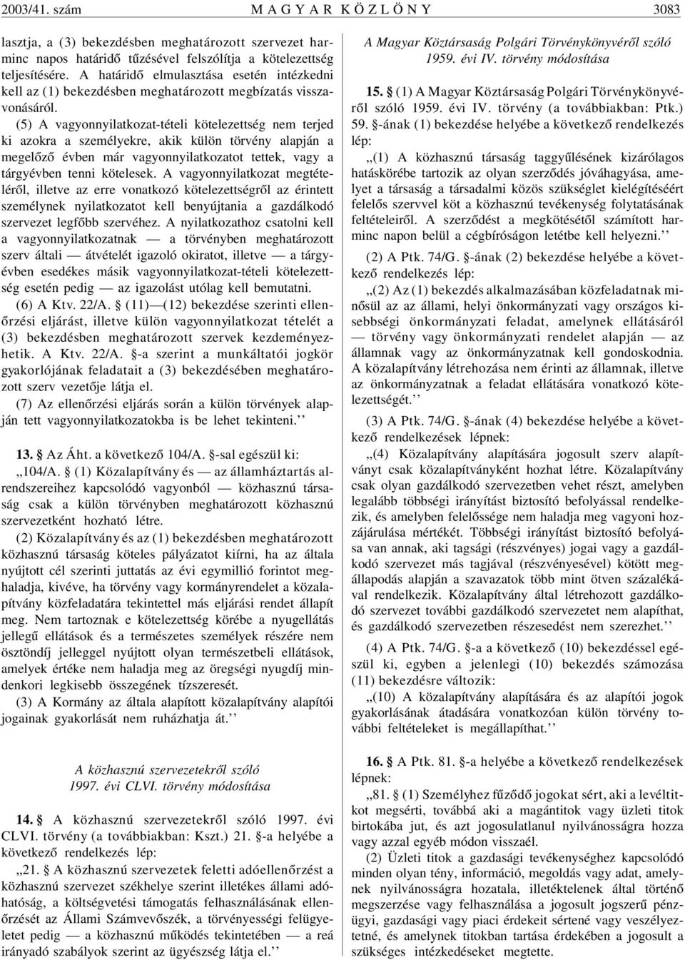 (5) A vagyonnyilatkozat-tételi kötelezettség nem terjed ki azokra a személyekre, akik külön törvény alapján a megelõzõ évben már vagyonnyilatkozatot tettek, vagy a tárgyévben tenni kötelesek.