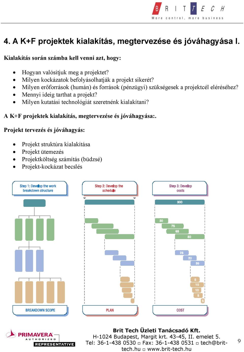 Mennyi ideig tarthat a projekt? Milyen kutatási technológiát szeretnénk kialakítani? A K+F projektek kialakítás, megtervezése és jóváhagyása:.