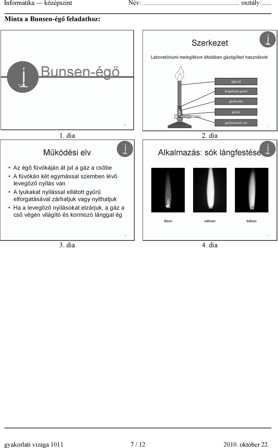 dia gázbevezető cső 2 Működési elv Az égő fúvókáján át jut a gáz a csőbe A fúvókán két egymással szemben lévő levegőző nyílás van A lyukakat