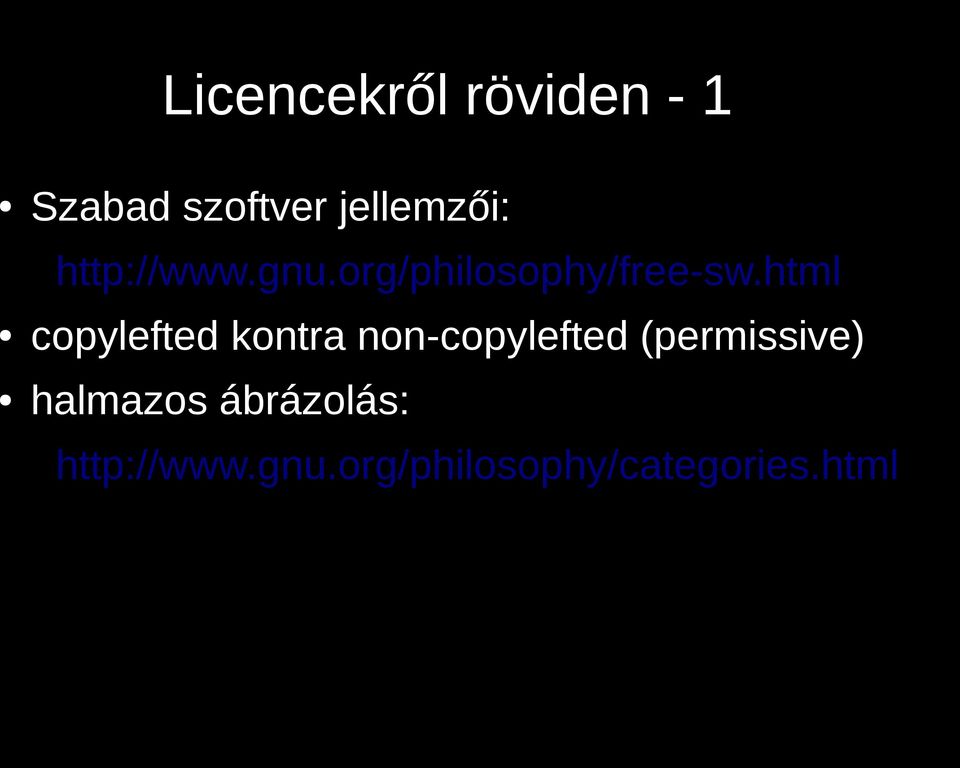 html copylefted kontra non-copylefted (permissive)