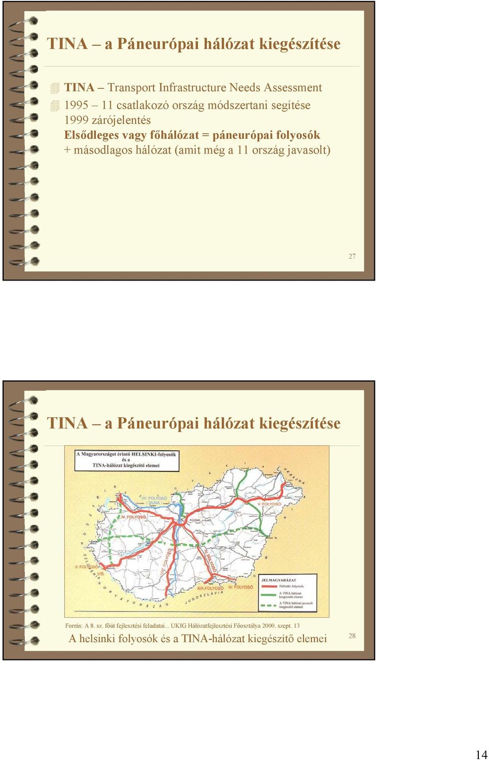 még a 11 ország javasolt) 27 TINA a Páneurópai hálózat kiegészítése Forrás: A 8. sz. főút fejlesztési feladatai.