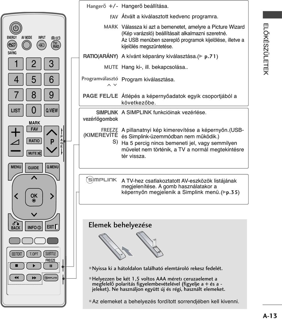 Válassza ki azt a bemenetet, amelyre a Picture Wizard (Kép varázsló) beállításait alkalmazni szeretné. Az USB menüben szereplő programok kijelölése, illetve a kijelölés megszüntetése.