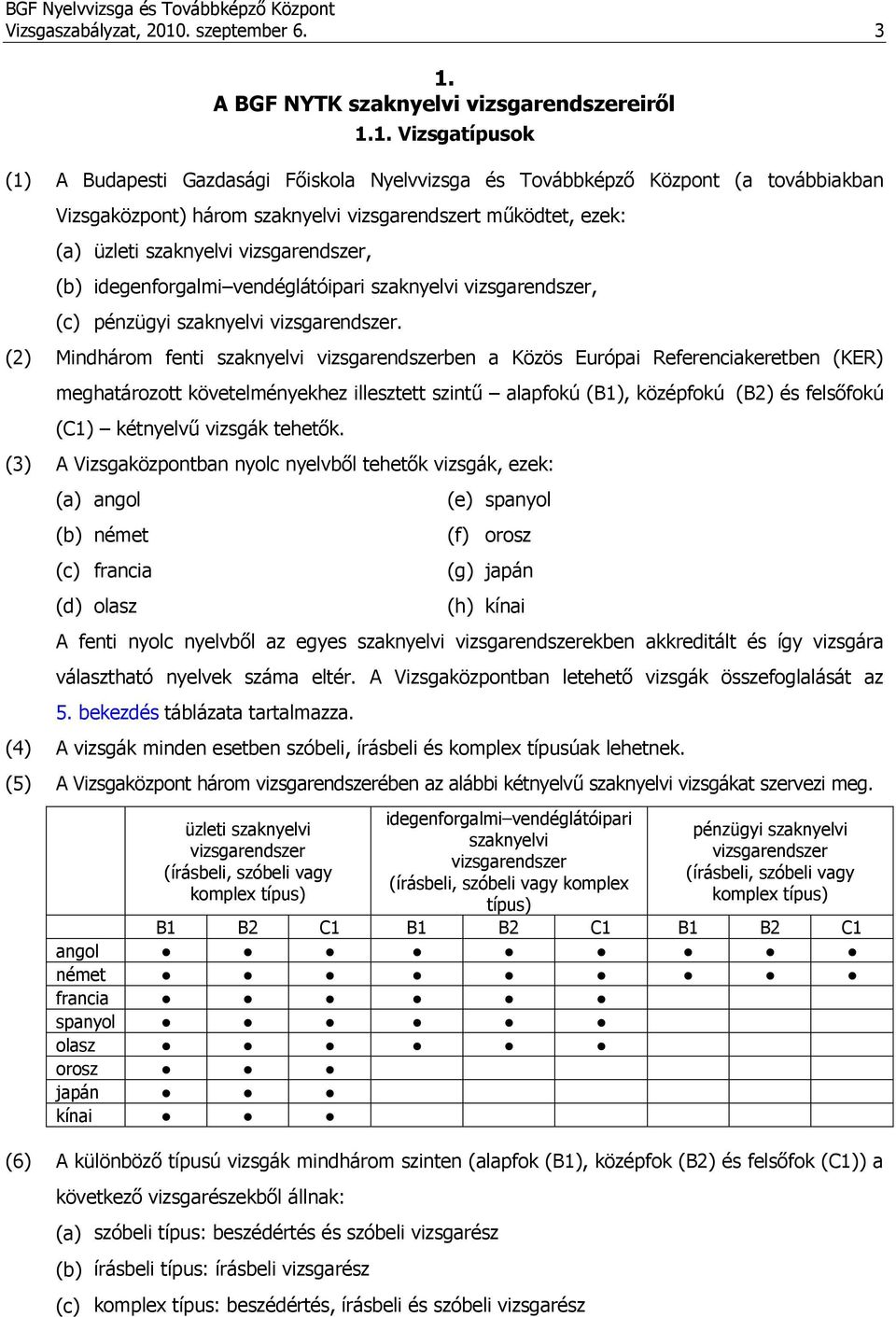 A BGF NYTK szaknyelvi vizsgarendszereiről 1.