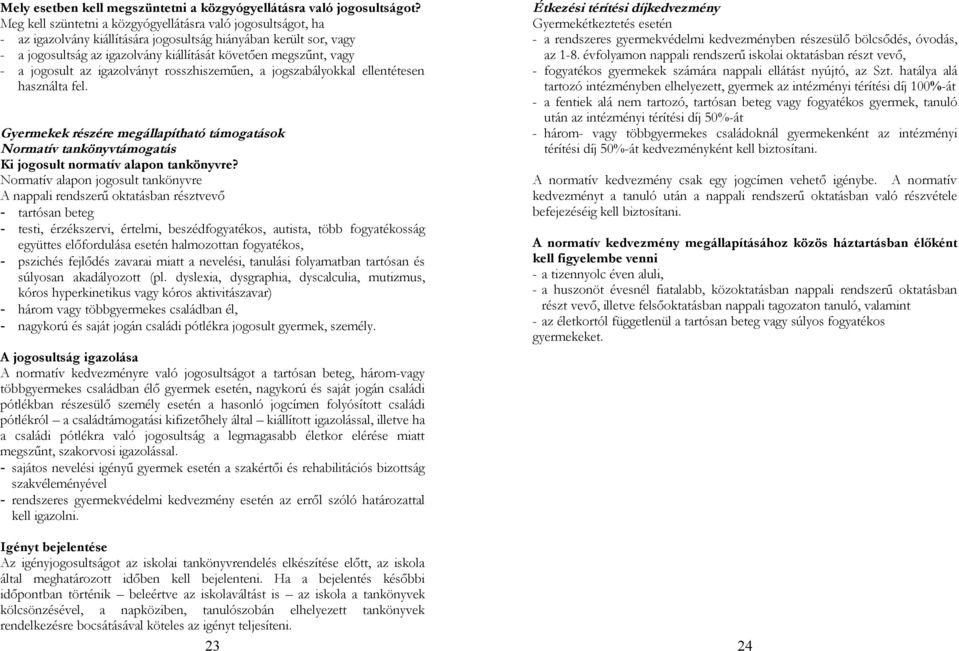 jogosult az igazolványt rosszhiszeműen, a jogszabályokkal ellentétesen használta fel. Gyermekek részére megállapítható támogatások Normatív tankönyvtámogatás Ki jogosult normatív alapon tankönyvre?