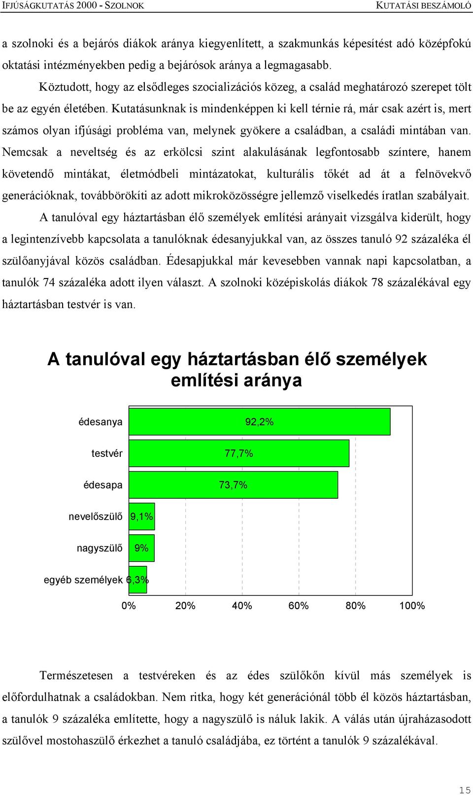 Kutatásunknak is mindenképpen ki kell térnie rá, már csak azért is, mert számos olyan ifjúsági probléma van, melynek gyökere a családban, a családi mintában van.