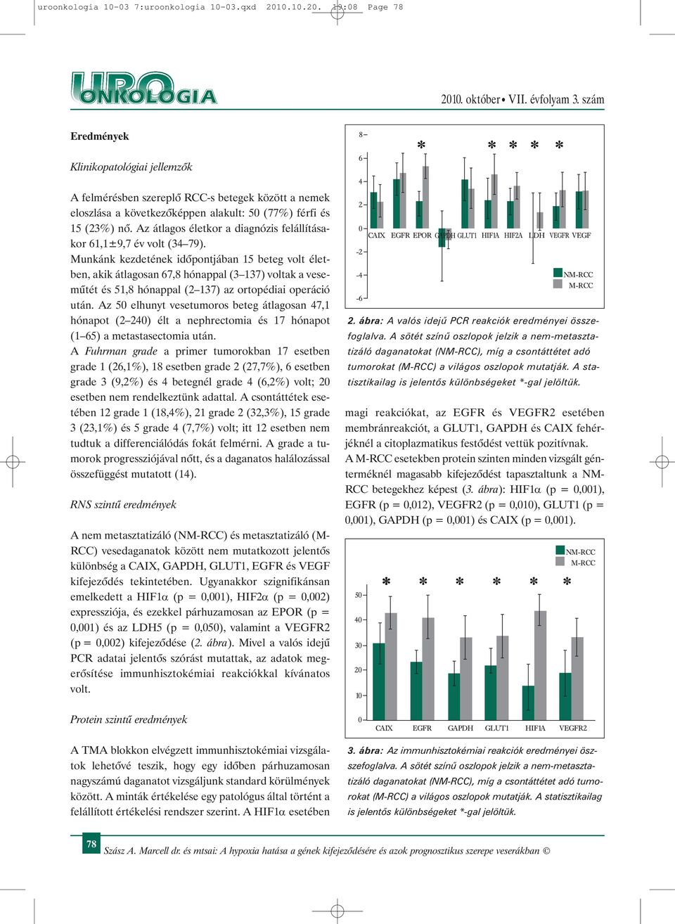 Az átlagos életkor a diagnózis felállításakor 61,1±9,7 év volt (34 79).