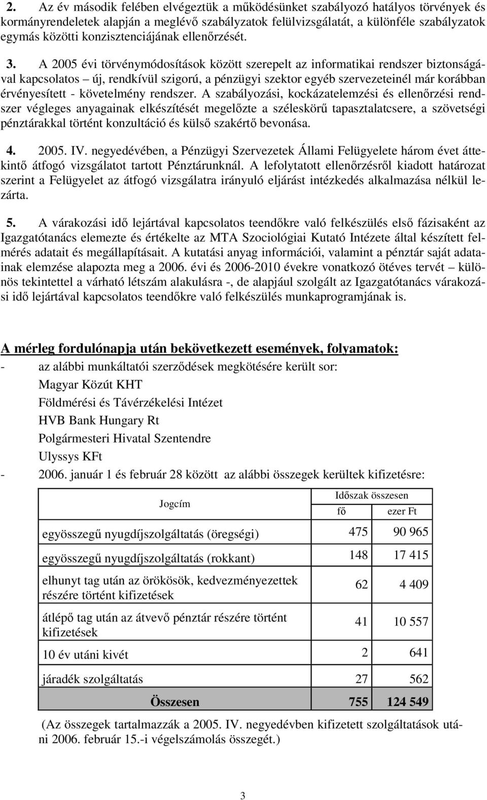 A 2005 évi törvénymódosítások között szerepelt az informatikai rendszer biztonságával kapcsolatos új, rendkívül szigorú, a pénzügyi szektor egyéb szervezeteinél már korábban érvényesített -