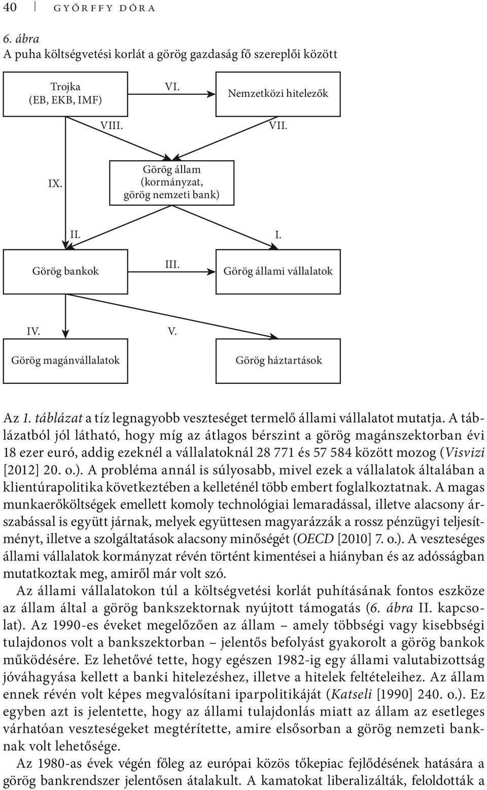 A táblázatból jól látható, hogy míg az átlagos bérszint a görög magánszektorban évi 18 ezer euró, addig ezeknél a vállalatoknál 28 771 és 57 584 között mozog (Visvizi [2012] 20. o.).