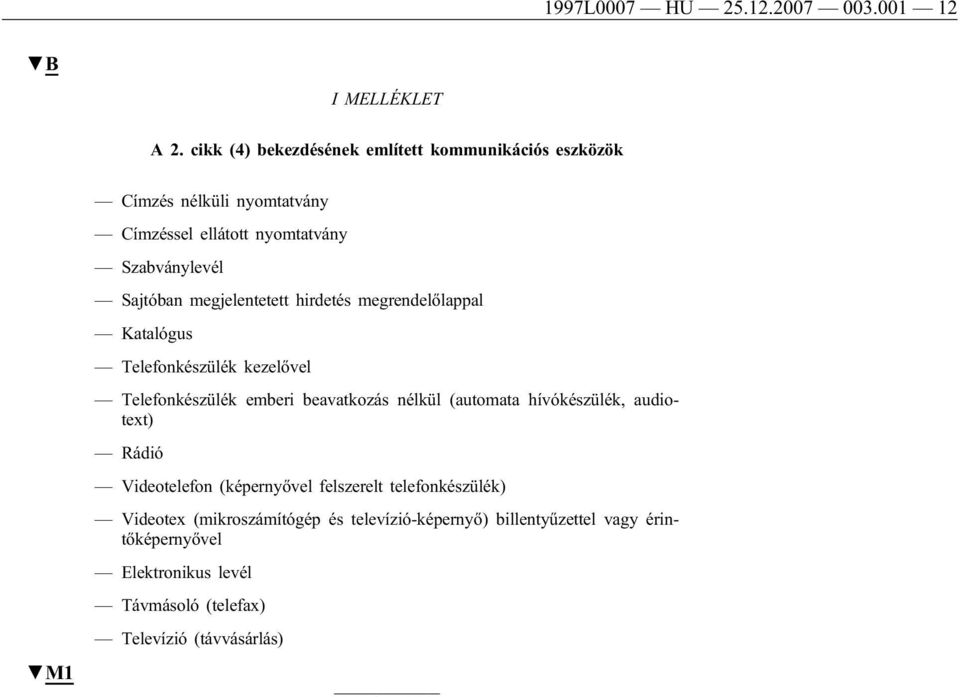 megjelentetett hirdetés megrendelőlappal Katalógus Telefonkészülék kezelővel Telefonkészülék emberi beavatkozás nélkül (automata