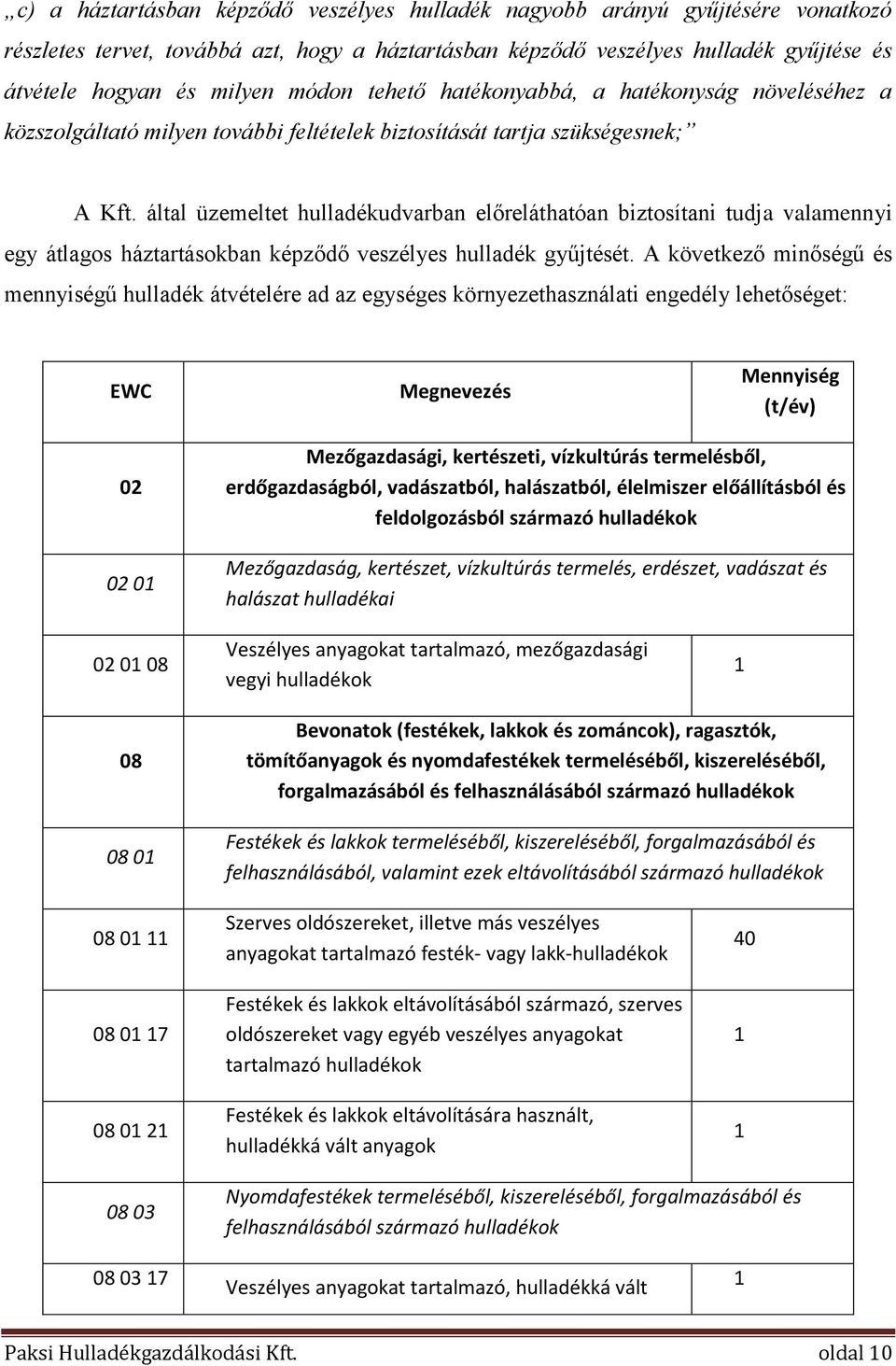 által üzemeltet hulladékudvarban előreláthatóan biztosítani tudja valamennyi egy átlagos háztartásokban képződő veszélyes hulladék gyűjtését.