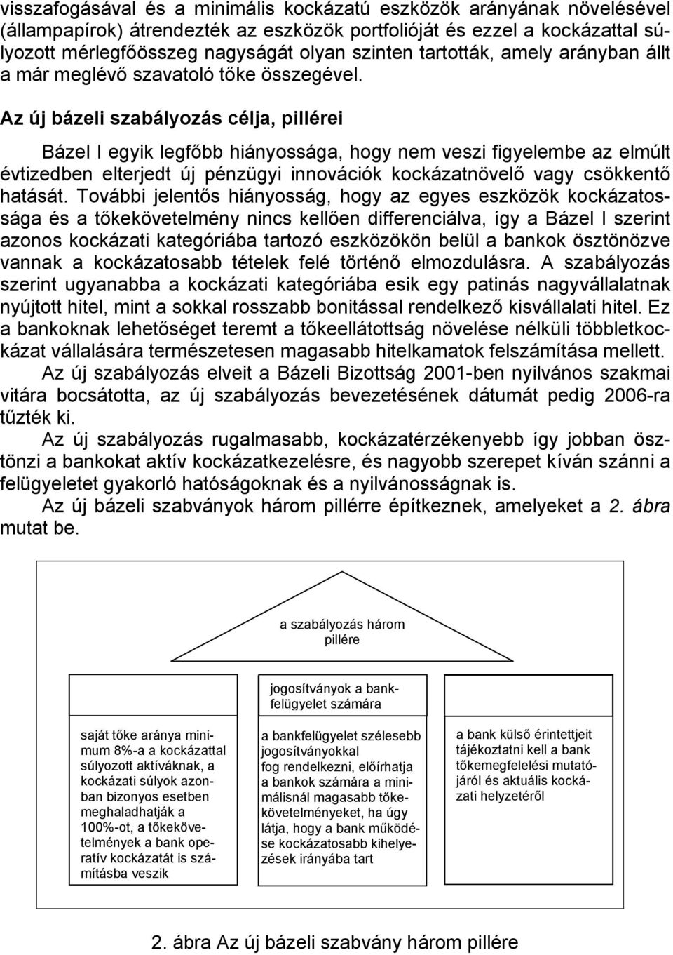 Az új bázeli szabályozás célja, pillérei Bázel I egyik legfőbb hiányossága, hogy nem veszi figyelembe az elmúlt évtizedben elterjedt új pénzügyi innovációk kockázatnövelő vagy csökkentő hatását.