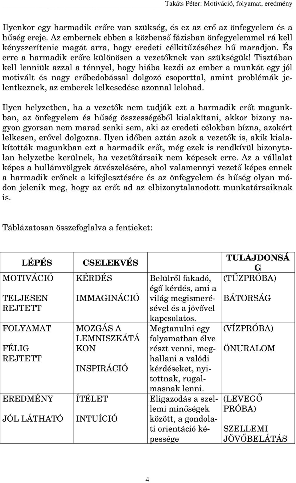 Tisztában kell lenniük azzal a ténnyel, hogy hiába kezdi az ember a munkát egy jól motivált és nagy erőbedobással dolgozó csoporttal, amint problémák jelentkeznek, az emberek lelkesedése azonnal