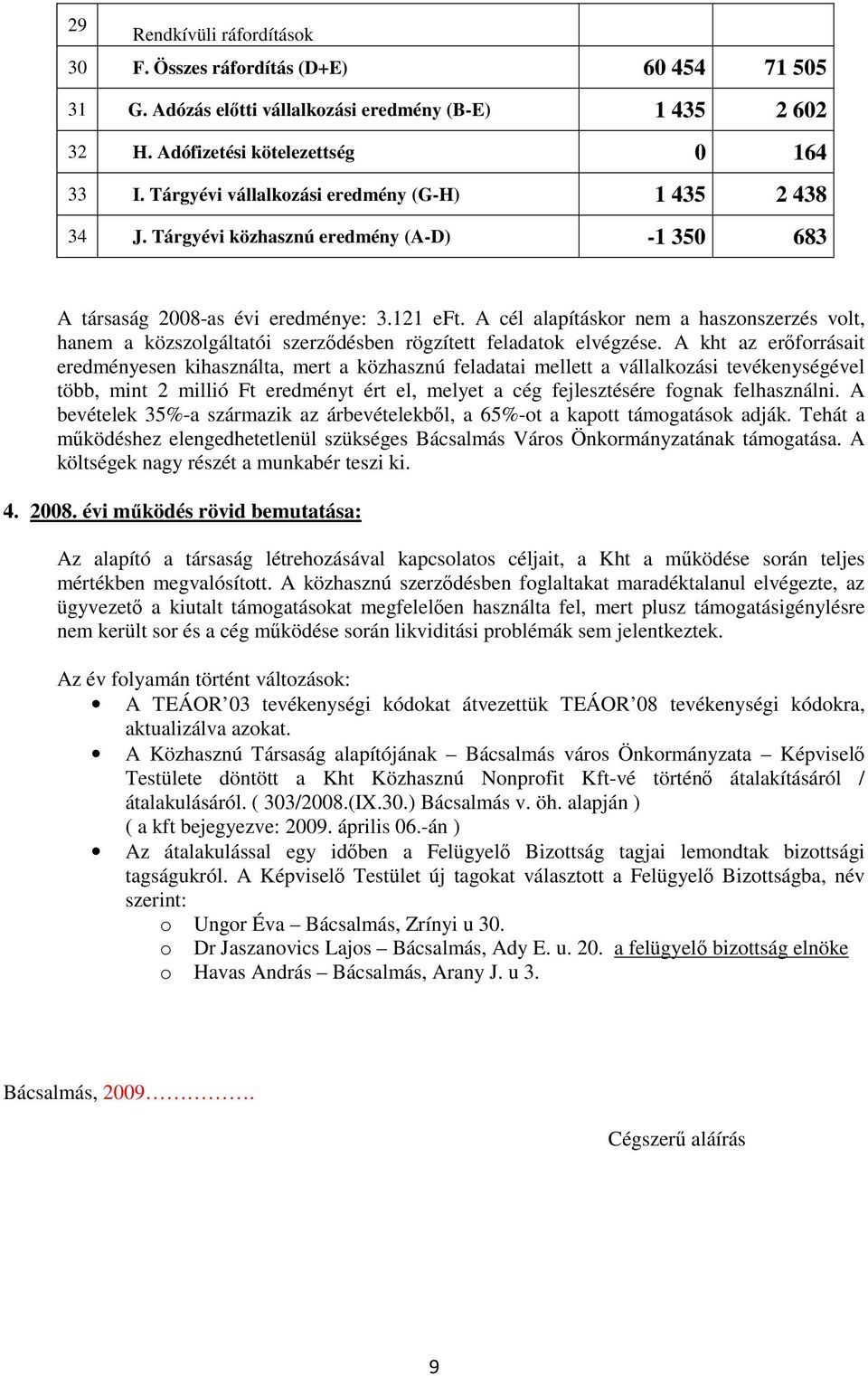 A cél alapításkor nem a haszonszerzés volt, hanem a közszolgáltatói szerződésben rögzített feladatok elvégzése.