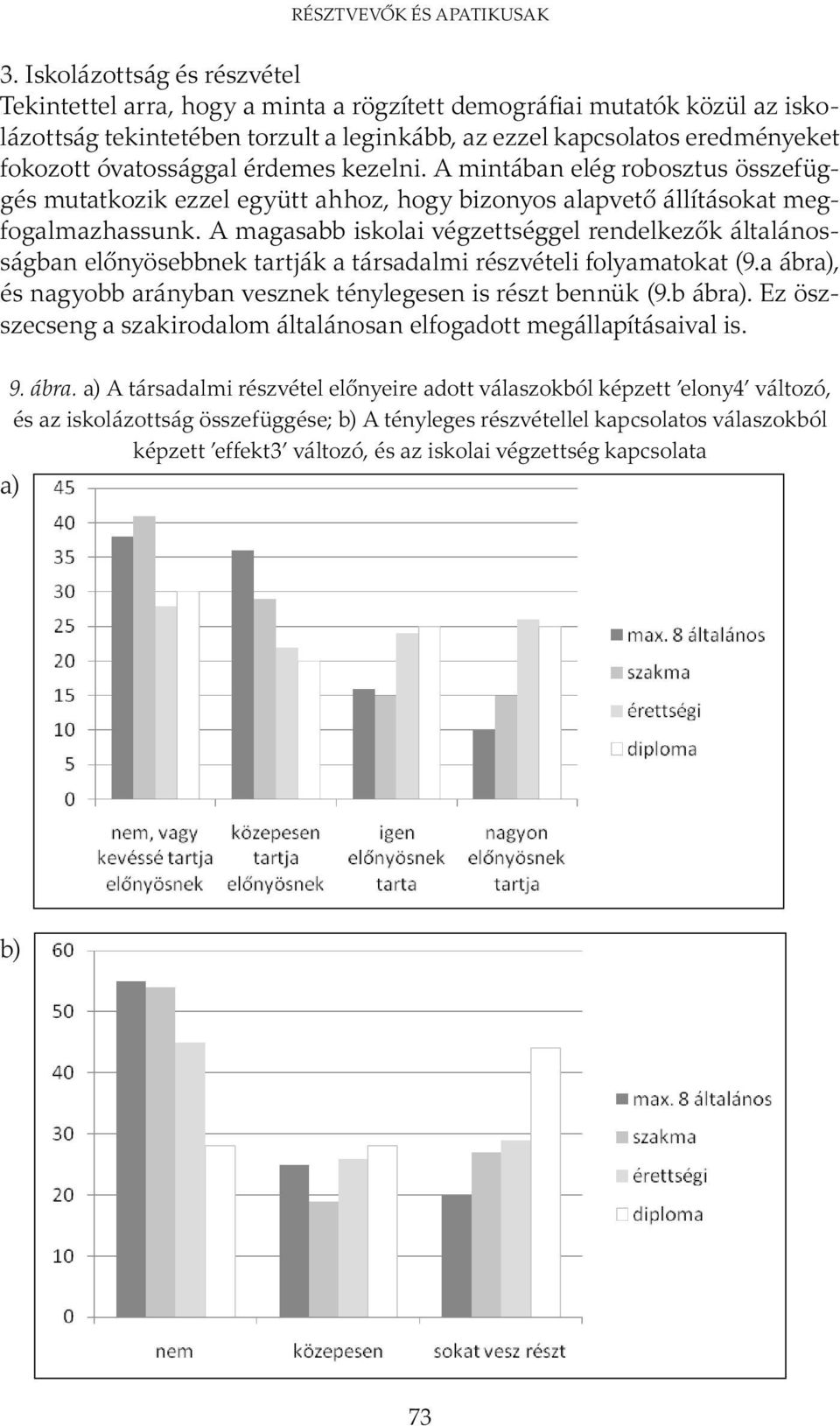 óvatossággal érdemes kezelni. A mintában elég robosztus összefüggés mutatkozik ezzel együtt ahhoz, hogy bizonyos alapvető állításokat megfogalmazhassunk.