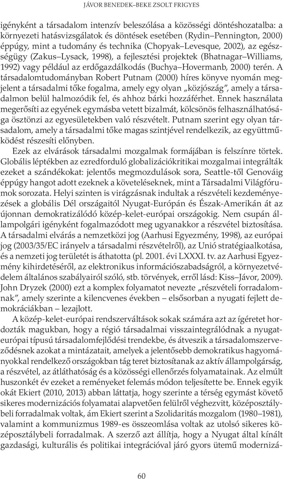 A társadalomtudományban Robert Putnam (2000) híres könyve nyomán megjelent a társadalmi tőke fogalma, amely egy olyan közjószág, amely a társadalmon belül halmozódik fel, és ahhoz bárki hozzáférhet.