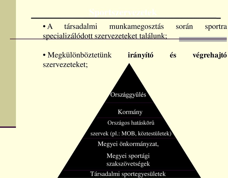 szervezeteket; Országgyűlés Kormány Országos hatáskörű szervek (pl.