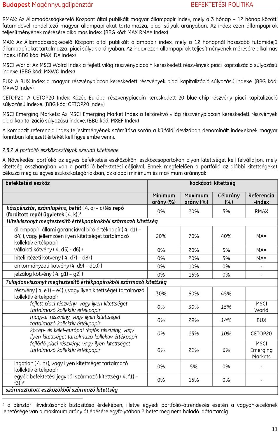 (BBG kód: MAX RMAX Index) MAX: Az Államadósságkezelő Központ által publikált állampapír index, mely a 12 hónapnál hosszabb futamidejű állampapírokat tartalmazza, piaci súlyuk arányában.