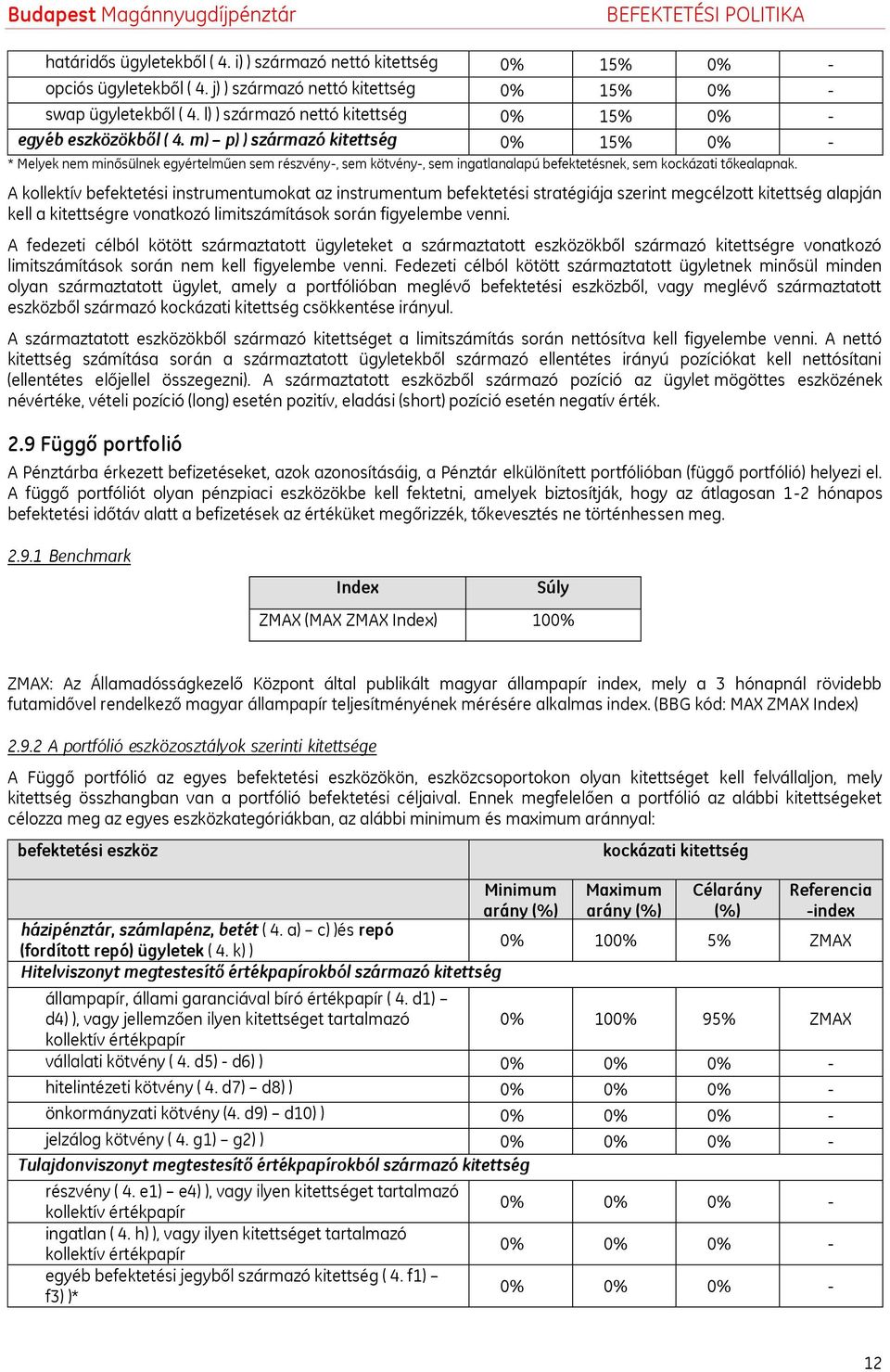 m) p) ) származó kitettség 0% 15% 0% - * Melyek nem minősülnek egyértelműen sem részvény-, sem kötvény-, sem ingatlanalapú befektetésnek, sem kockázati tőkealapnak.