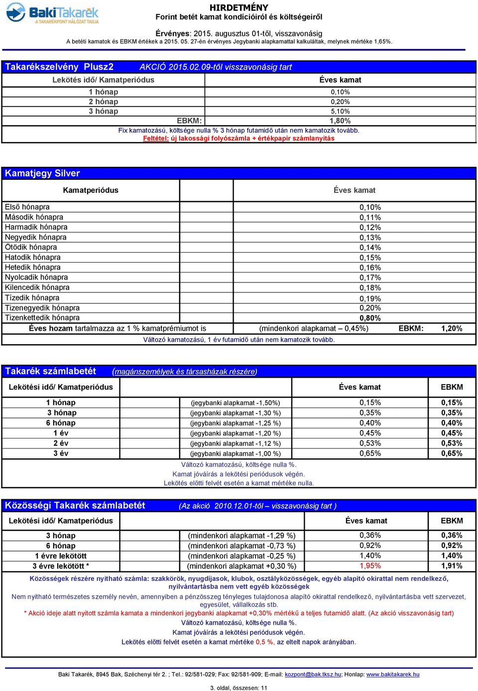 Feltétel: új lakossági folyószámla + értékpapír számlanyitás Kamatjegy Silver Kamatperiódus Első hónapra 0,10% Második hónapra 0,11% Harmadik hónapra 0,12% Negyedik hónapra 0,13% Ötödik hónapra 0,14%