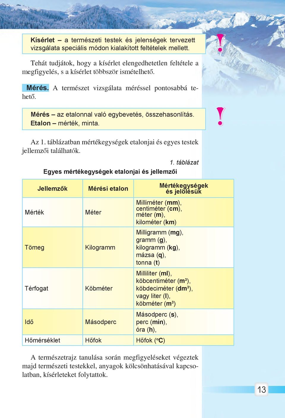 Mérés az etalonnal való egybevetés, összehasonlítás. Etalon mérték, minta. Az 1.