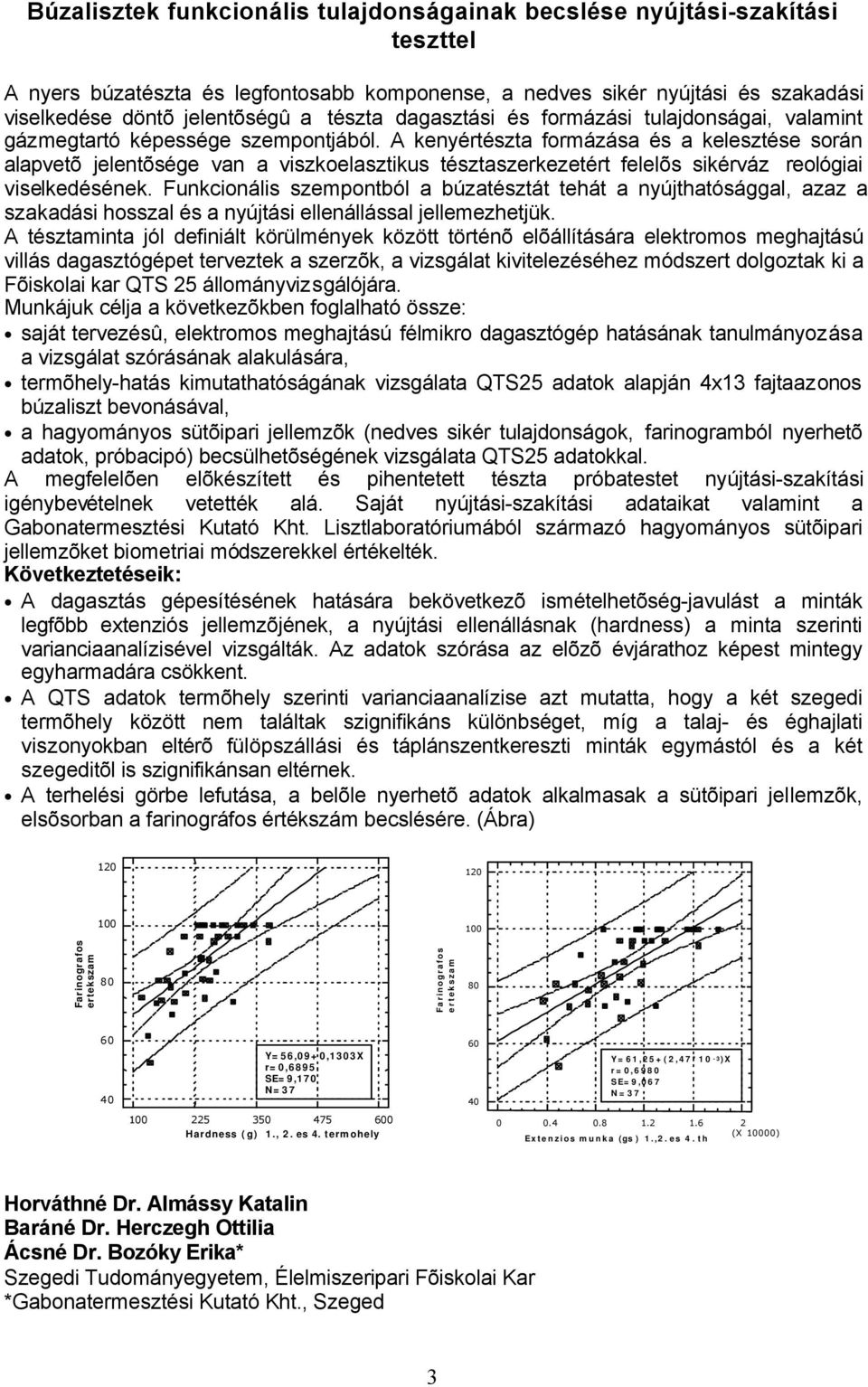 A kenyértészta formázása és a kelesztése során alapvetõ jelentõsége van a viszkoelasztikus tésztaszerkezetért felelõs sikérváz reológiai viselkedésének.