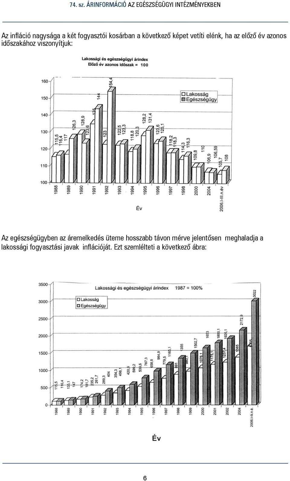 egészségügyben az áremelkedés üteme hosszabb távon mérve jelentősen