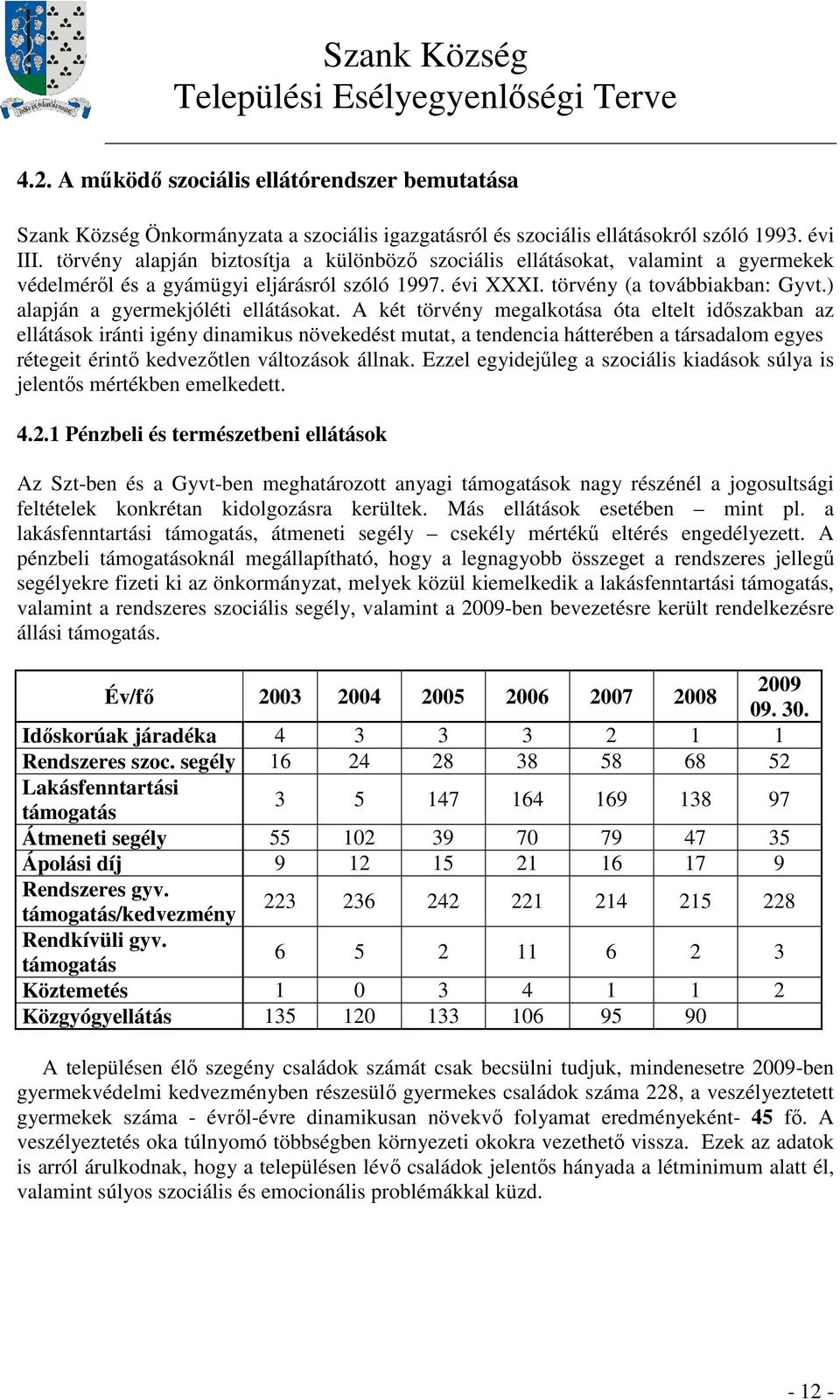 ) alapján a gyermekjóléti ellátásokat.