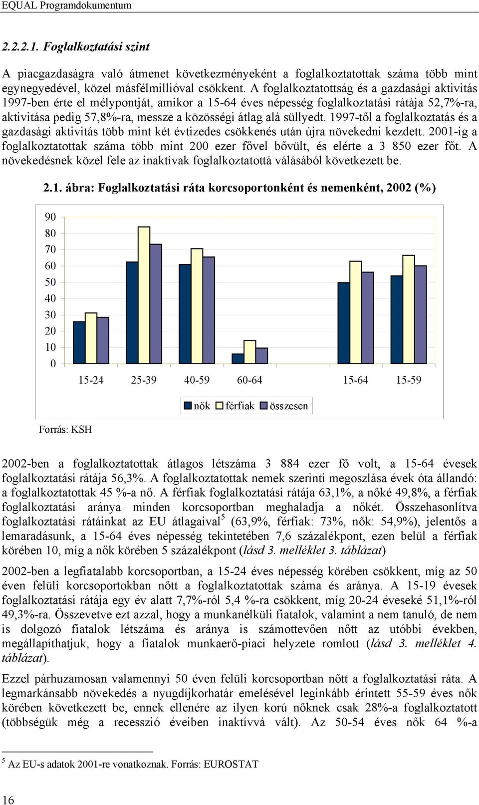 süllyedt. 1997-től a foglalkoztatás és a gazdasági aktivitás több mint két évtizedes csökkenés után újra növekedni kezdett.