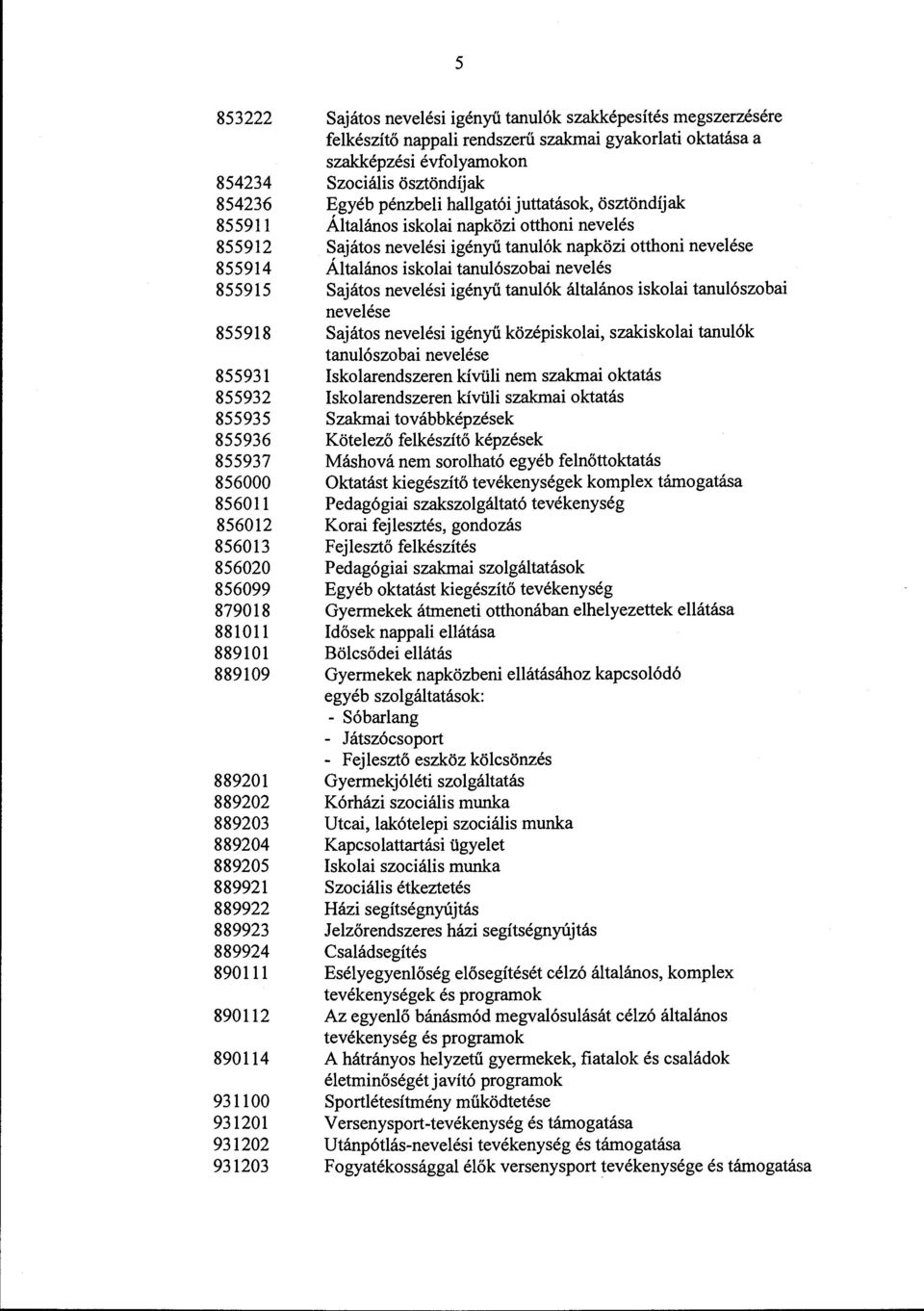 szakképzési évfolyamokon Szociális ösztöndíjak Egyéb pénzbeli hallgatói juttatások, ösztöndíjak Általános iskolai napközi otthoni nevelés Sajátos nevelési igényű tanulók napközi otthoni nevelése