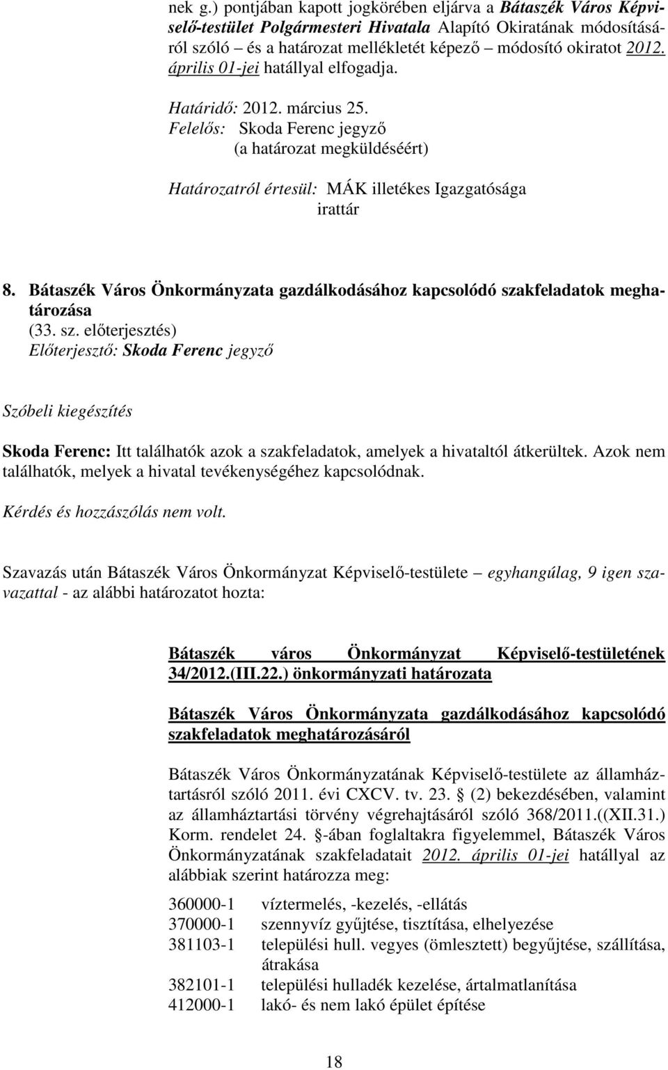 Bátaszék Város Önkormányzata gazdálkodásához kapcsolódó sza