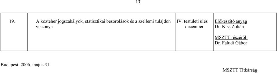 besorolások és a szellemi tulajdon viszonya IV.