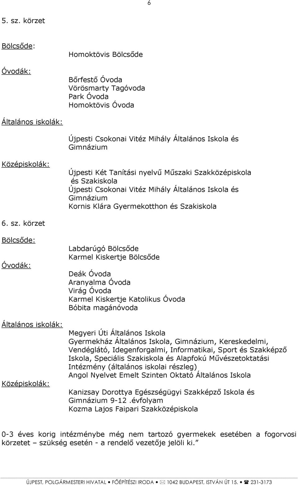 Szakközépiskola és Szakiskola Újpesti Csokonai Vitéz Mihály Általános Iskola és Gimnázium Kornis Klára Gyermekotthon és Szakiskola 6. sz.