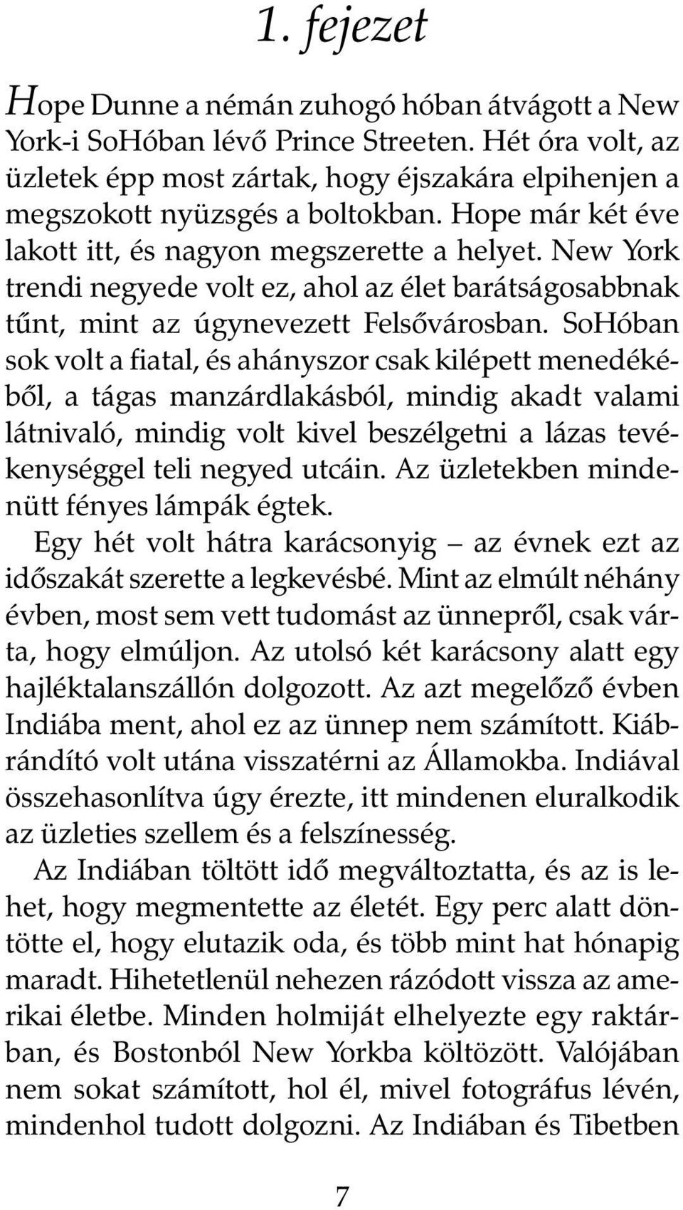 SoHóban sok volt a fiatal, és ahányszor csak kilépett menedékébõl, a tágas manzárdlakásból, mindig akadt valami látnivaló, mindig volt kivel beszélgetni a lázas tevékenységgel teli negyed utcáin.