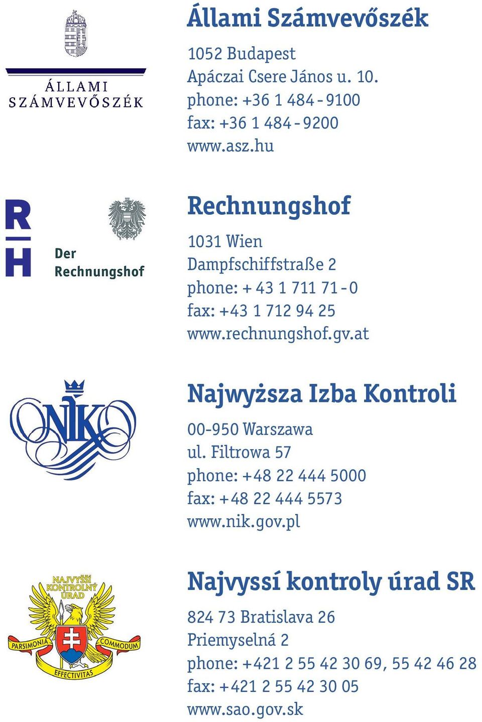 at Najwyższa Izba Kontroli 00-950 Warszawa ul. Filtrowa 57 hone: +48 22 444 5000 fax: +48 22 444 5573 www.nik.gov.