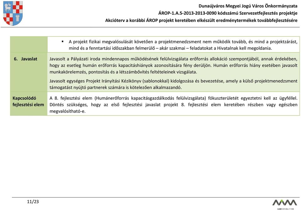 Javaslat Javasolt a Pályázati iroda mindennapos működésének felülvizsgálata erőforrás allokáció szempontjából, annak érdekében, hogy az esetleg humán erőforrás kapacitáshiányok azonosítására fény