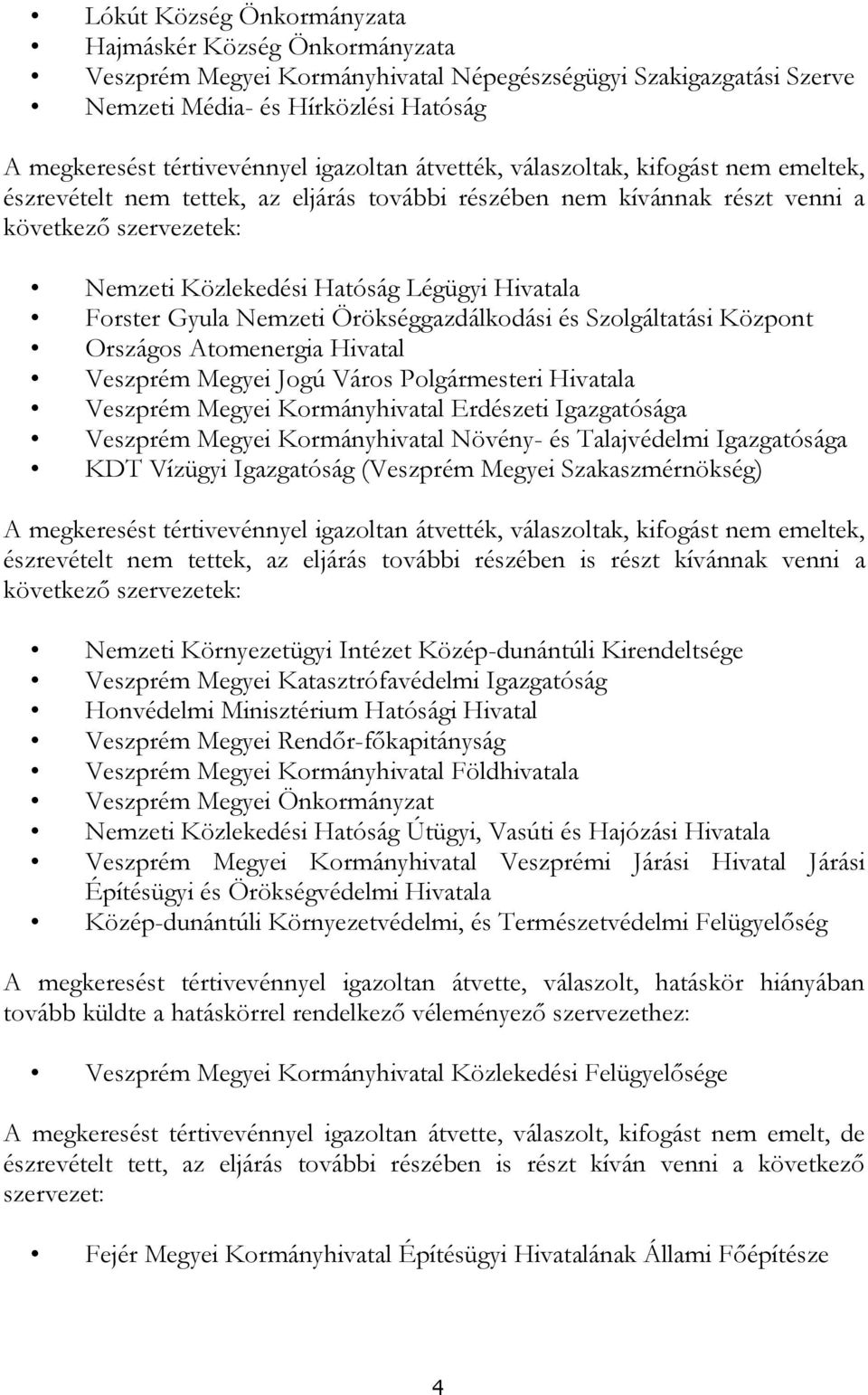 Hivatala Forster Gyula Nemzeti Örökséggazdálkodási és Szolgáltatási Központ Országos Atomenergia Hivatal Veszprém Megyei Jogú Város Polgármesteri Hivatala Veszprém Megyei Kormányhivatal Erdészeti