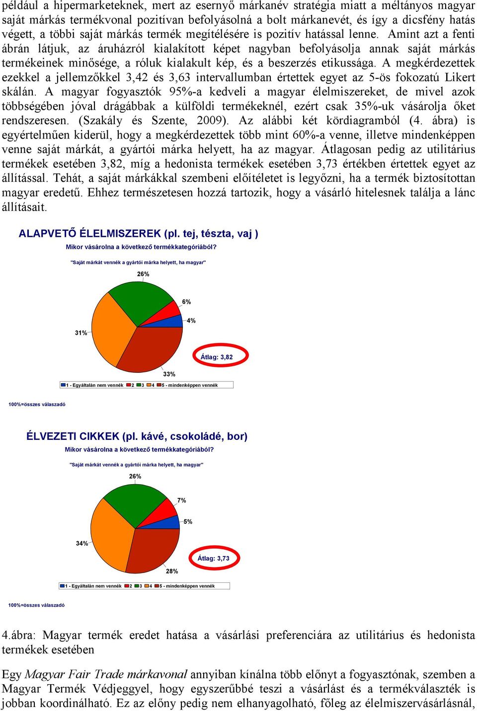 Amint azt a fenti ábrán látjuk, az áruházról kialakított képet nagyban befolyásolja annak saját márkás termékeinek minısége, a róluk kialakult kép, és a beszerzés etikussága.