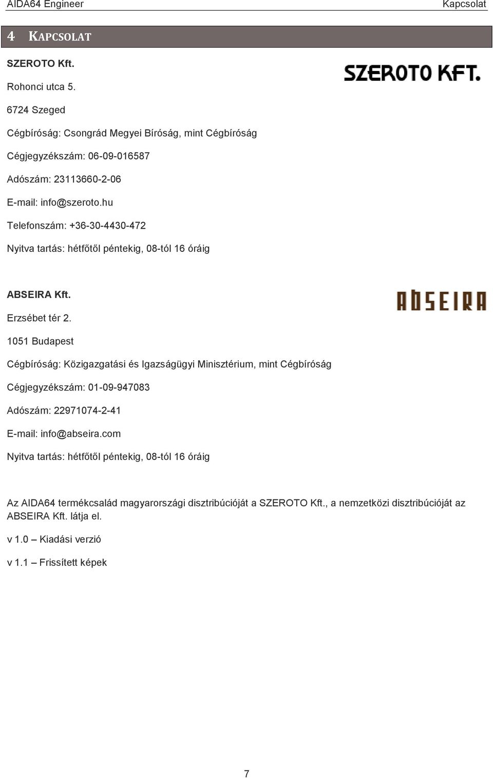 hu Telefonszám: +36-30-4430-472 Nyitva tartás: hétfőtől péntekig, 08-tól 16 óráig ABSEIRA Kft. Erzsébet tér 2.