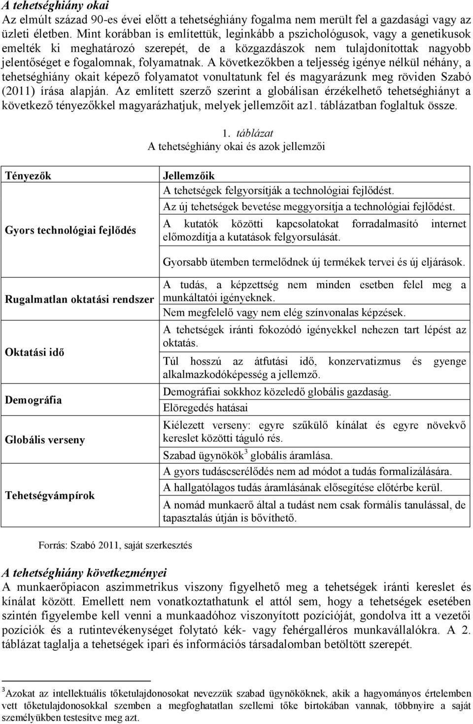 A következőkben a teljesség igénye nélkül néhány, a tehetséghiány okait képező folyamatot vonultatunk fel és magyarázunk meg röviden Szabó (2011) írása alapján.