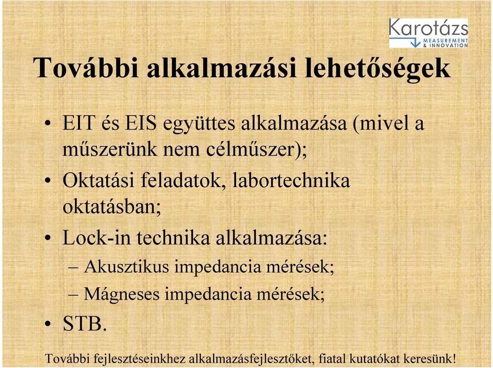 feladatok, labortechnika oktatásban; Lock-in technika