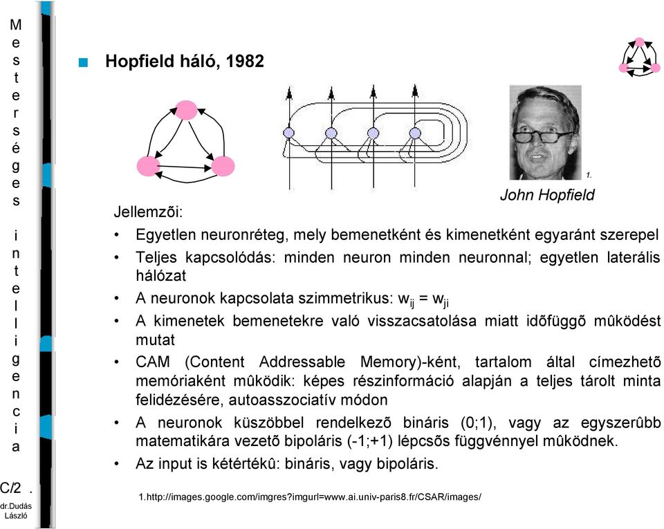 zmmku: w j = w j A kmk bmk vó vzoá m dõfüõ mûköd mu CAM (Co Addb Mmoy)-k, om á ímzhõ mmók mûködk: