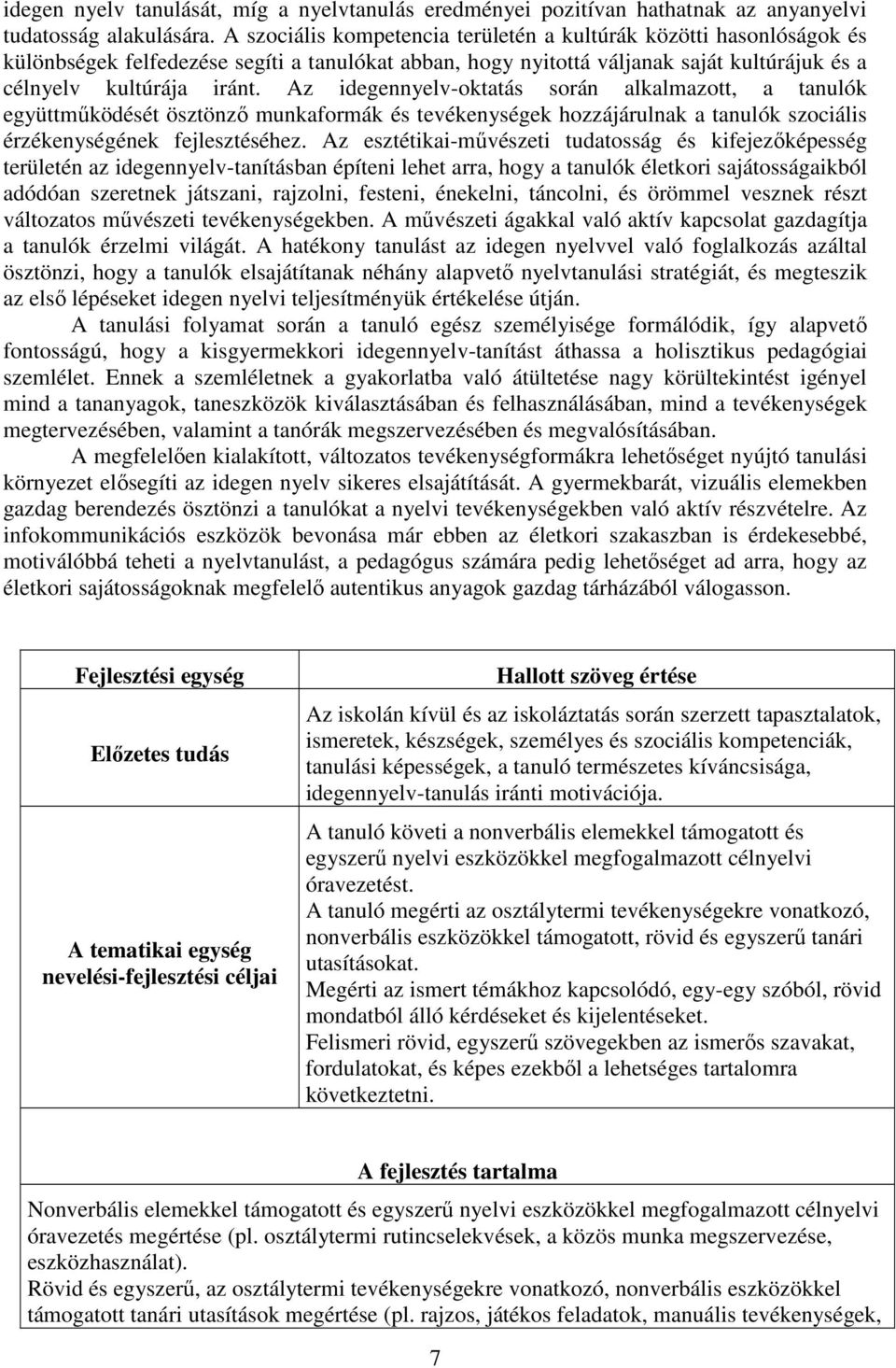 Az idegennyelv-oktatás során alkalmazott, a tanulók együttműködését ösztönző munkaformák és tevékenységek hozzájárulnak a tanulók szociális érzékenységének fejlesztéséhez.