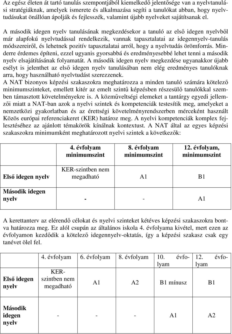 A második idegen nyelv tanulásának megkezdésekor a tanuló az első idegen nyelvből már alapfokú nyelvtudással rendelkezik, vannak tapasztalatai az idegennyelv-tanulás módszereiről, és lehetnek pozitív