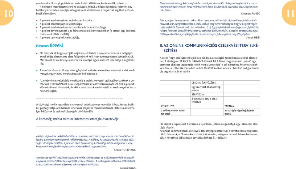 10 11 A projekt eredményeinek jobb disszeminációja. A projekt eredményeinek láthatósága. A projekt eredményeinek hasznosítása és fenntarthatósága.