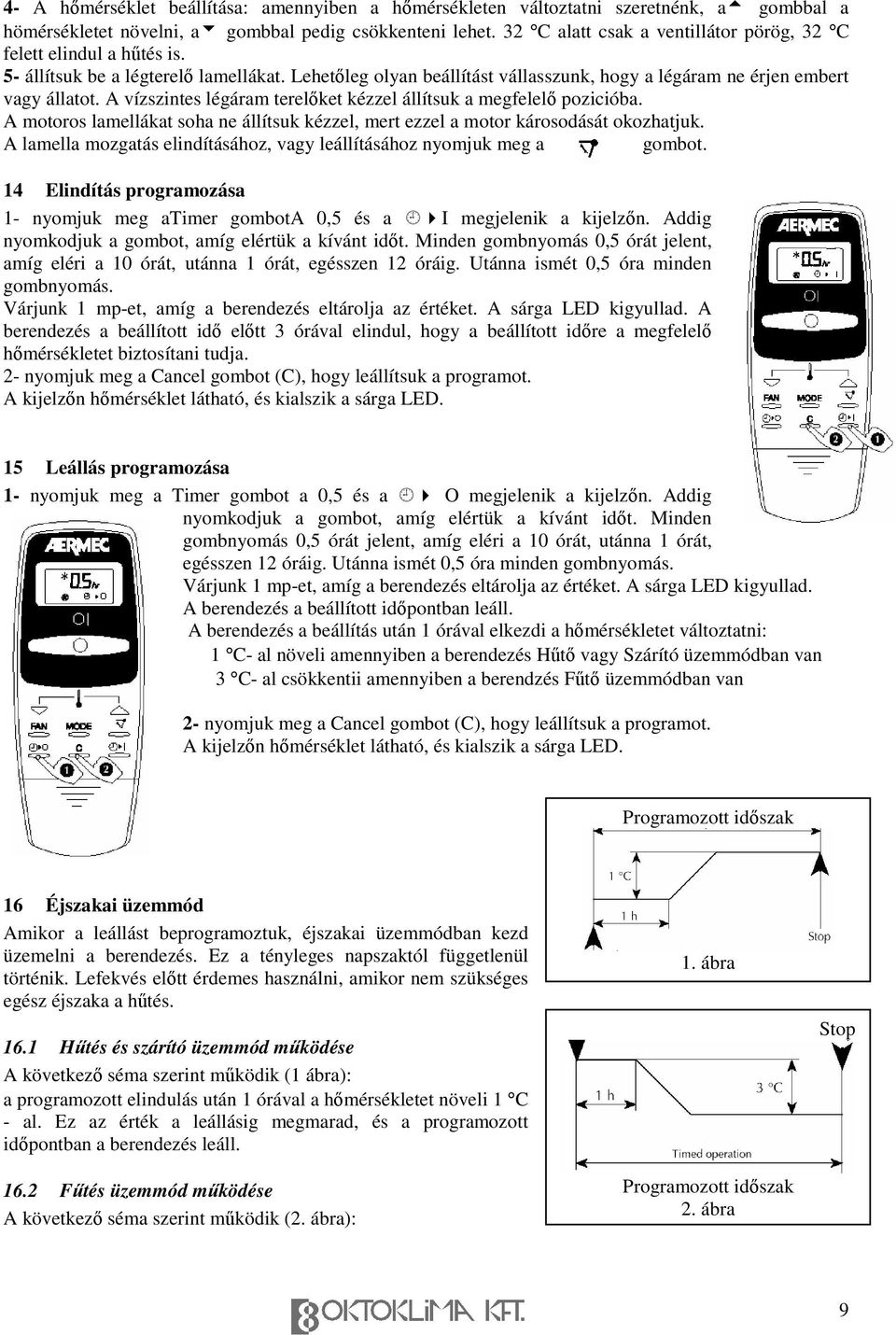 A vízszintes légáram terelket kézzel állítsuk a megfelel pozicióba. A motoros lamellákat soha ne állítsuk kézzel, mert ezzel a motor károsodását okozhatjuk.