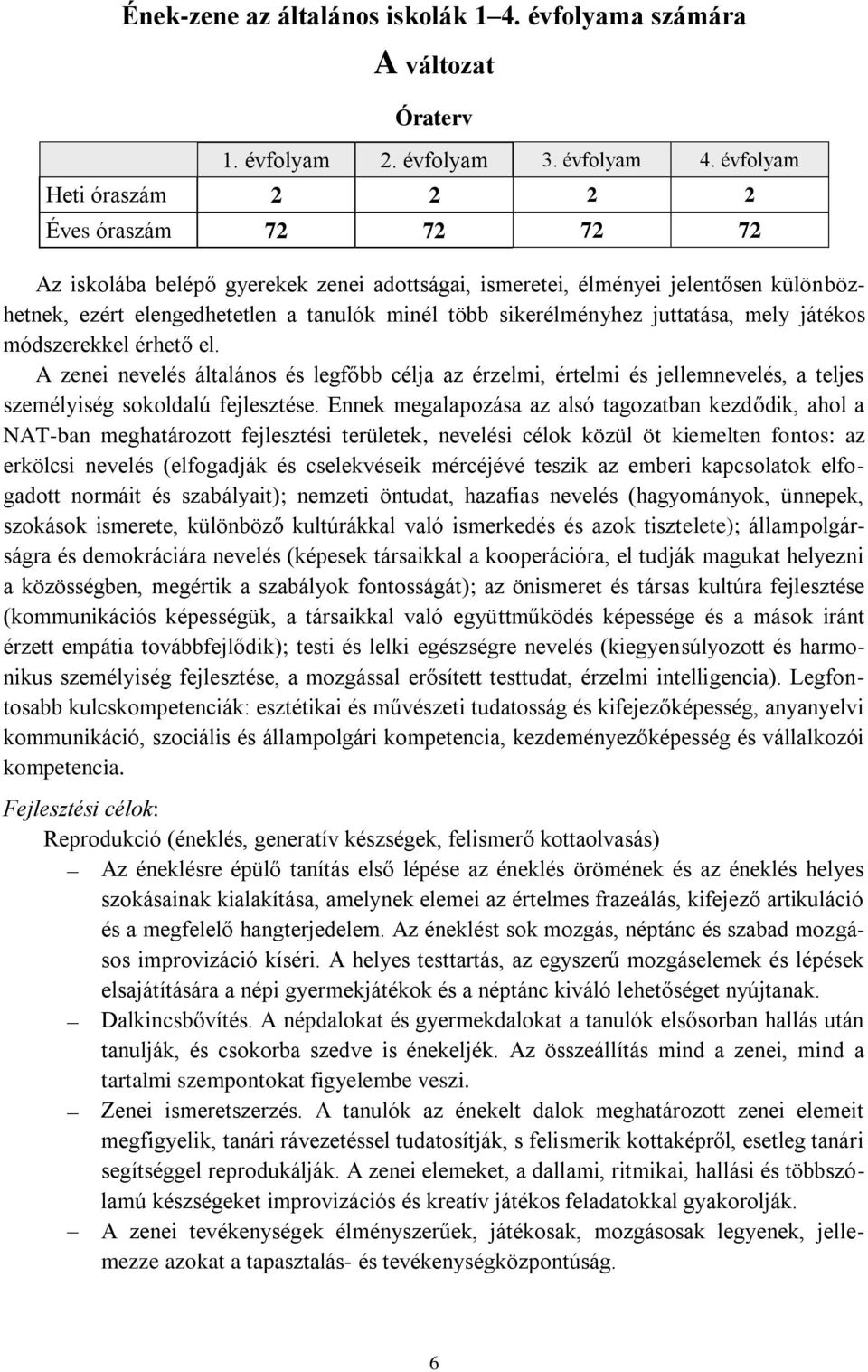 sikerélményhez juttatása, mely játékos módszerekkel érhető el. A zenei nevelés általános és legfőbb célja az érzelmi, értelmi és jellemnevelés, a teljes személyiség sokoldalú fejlesztése.