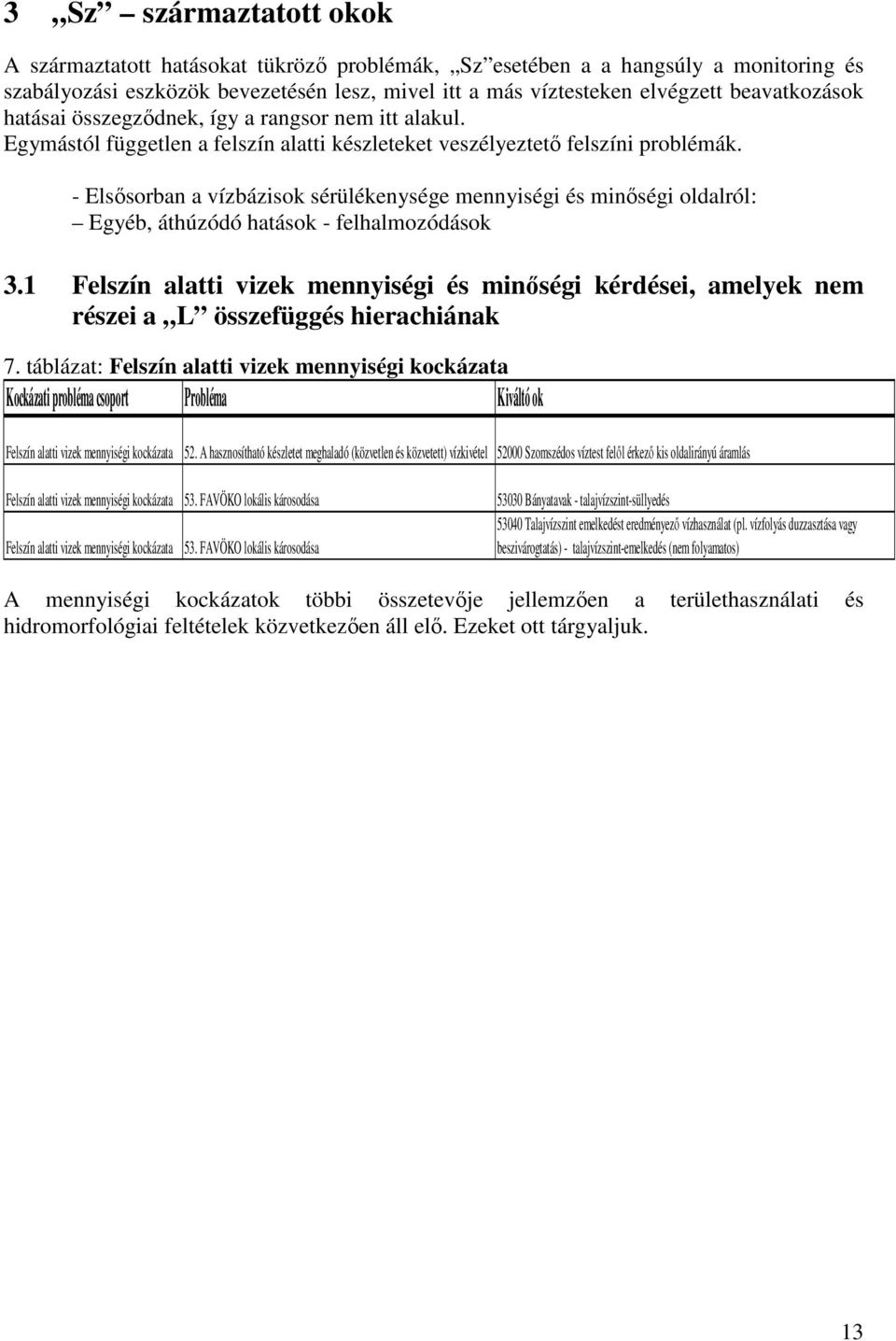 - Elsısorban a vízbázisok sérülékenysége mennyiségi és minıségi oldalról: Egyéb, áthúzódó hatások - felhalmozódások 3.