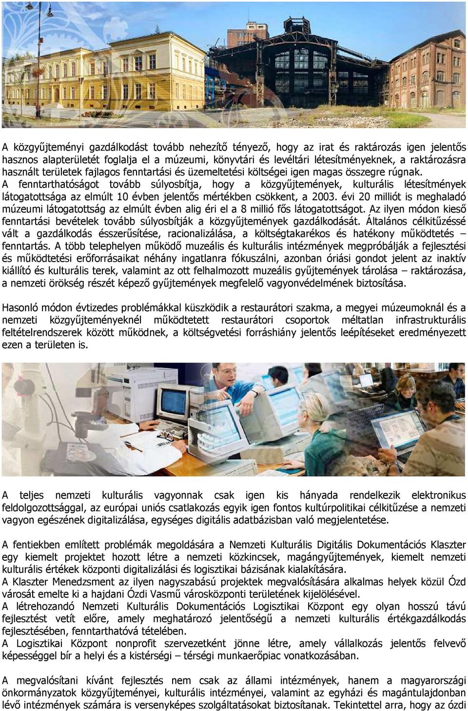 A fenntarthatóságot tovább súlyosbítja, hogy a közgyűjtemények, kulturális létesítmények látogatottsága az elmúlt 10 évben jelentős mértékben csökkent, a 2003.