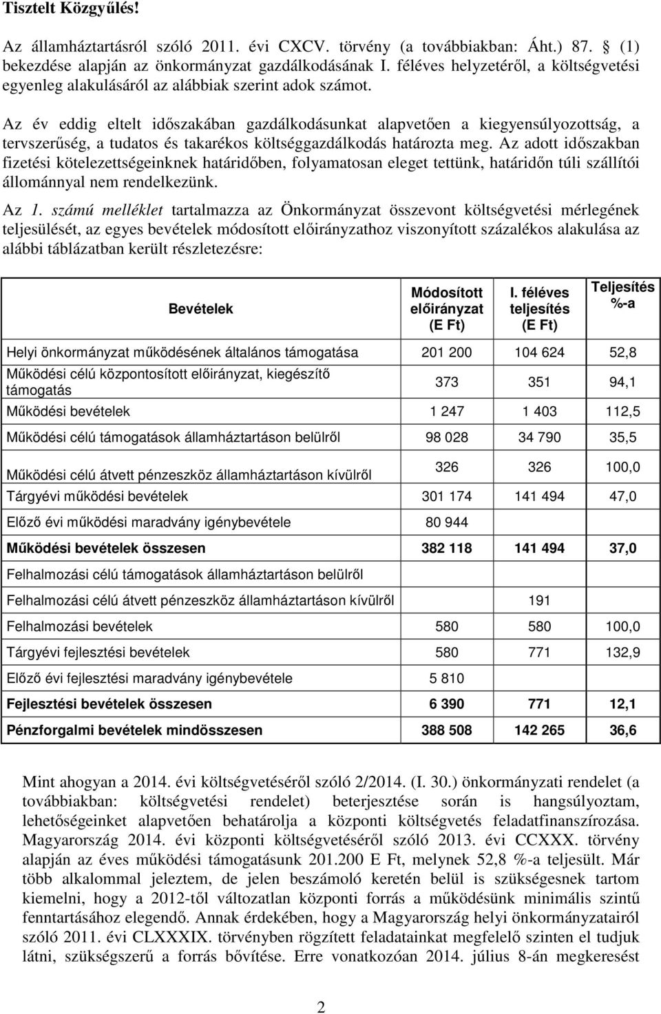 Az év eddig eltelt időszakában gazdálkodásunkat alapvetően a kiegyensúlyozottság, a tervszerűség, a tudatos és takarékos költséggazdálkodás határozta meg.